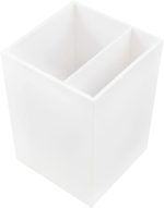 Plastic Pen Holder — White — Desktop Pencil Cup — Sold individually: Office Supplies