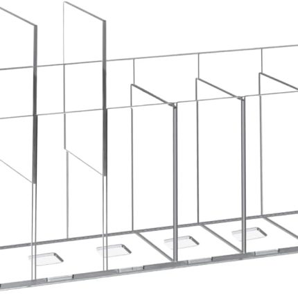 Acrylic storage box (1 piece), 6-compartment design (including removable dividers), can be used as a makeup brush holder, pen holder, desktop accessory holder, cosmetic holder, office stationery holder, bathroom and kitchen supplies holder: Office Supplies