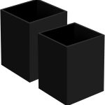 2-Piece Acrylic Pen Holder Set, Black Makeup Brush Holder, Office Desktop Stationery Organizer | Office Supplies