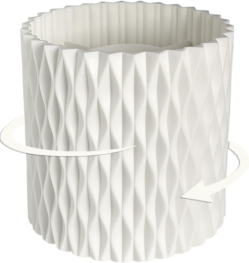 5170Ijvi9lL._AC_SL1250_.jpg Rotating Pen Holder for Desk, 5 Slots Unique White Desk Organizer Easthetic Desktop Supplies and Accessories for Women Girls, Pencil Cup Caddy for Office Home Art Supply - Image 1