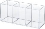 Transparent Acrylic Cutlery and Pen Holder, Transparent Plastic Cutlery Holder, Ideal for Office, Bedroom, and Bathroom Storage Needs: Office Supplies