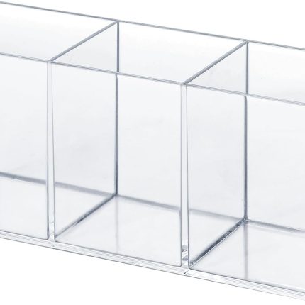 Transparent Acrylic Cutlery and Pen Holder, Transparent Plastic Cutlery Holder, Ideal for Office, Bedroom, and Bathroom Storage Needs: Office Supplies