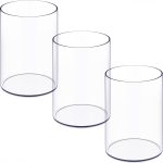 Stylish Transparent Acrylic Desktop Storage Set (3-Piece Set), Round Pen Holder and Makeup Brush Holder, Ideal for Home, School, and Office Supplies | Office Supplies