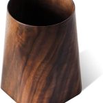 Durable Whole Piece Black Walnut Pencil Wood Pen Holder Wooden Desktop Pencil Cup Office Supplies Organizer Caddy Stand, 75x75x120mm