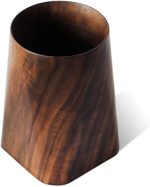 Durable Whole Piece Black Walnut Pencil Wood Pen Holder Wooden Desktop Pencil Cup Office Supplies Organizer Caddy Stand, 75x75x120mm