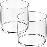 Acrylic pen holder (2 pieces), transparent round Designed as a makeup brush holder, pencil cup, and multi-functional cylindrical storage container, suitable for desktop, cosmetics, toothbrush, crayon, tableware, office and stationery storage: Office Supplies