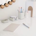 Aesthetic Desk Organizer Set of 3 For Your Office - Sturdy Concrete Desktop Accessories For Women or Men Enhance Any Office Decor - Set incl. Pen Holder, Paperclip Storage and Sticky Note Holder - Image 2