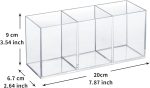 Transparent Acrylic Cutlery and Pen Holder, Transparent Plastic Cutlery Holder, Ideal for Office, Bedroom, and Bathroom Storage Needs: Office Supplies - Image 2