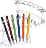 2-Piece Transparent Plastic Pen Holder Display Rack, 6-Compartment Pen Design, Suitable for Pencils, Eyebrow Pencils, Makeup Brushes, etc., Desktop Supplies for Home, Office, Shop, and School | Office Supplies