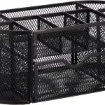 Mesh Desk Organizer with Pen Holder, Pullout Drawer and Office Caddy Storage, 9.25" x 4.53" x 3.94", Black